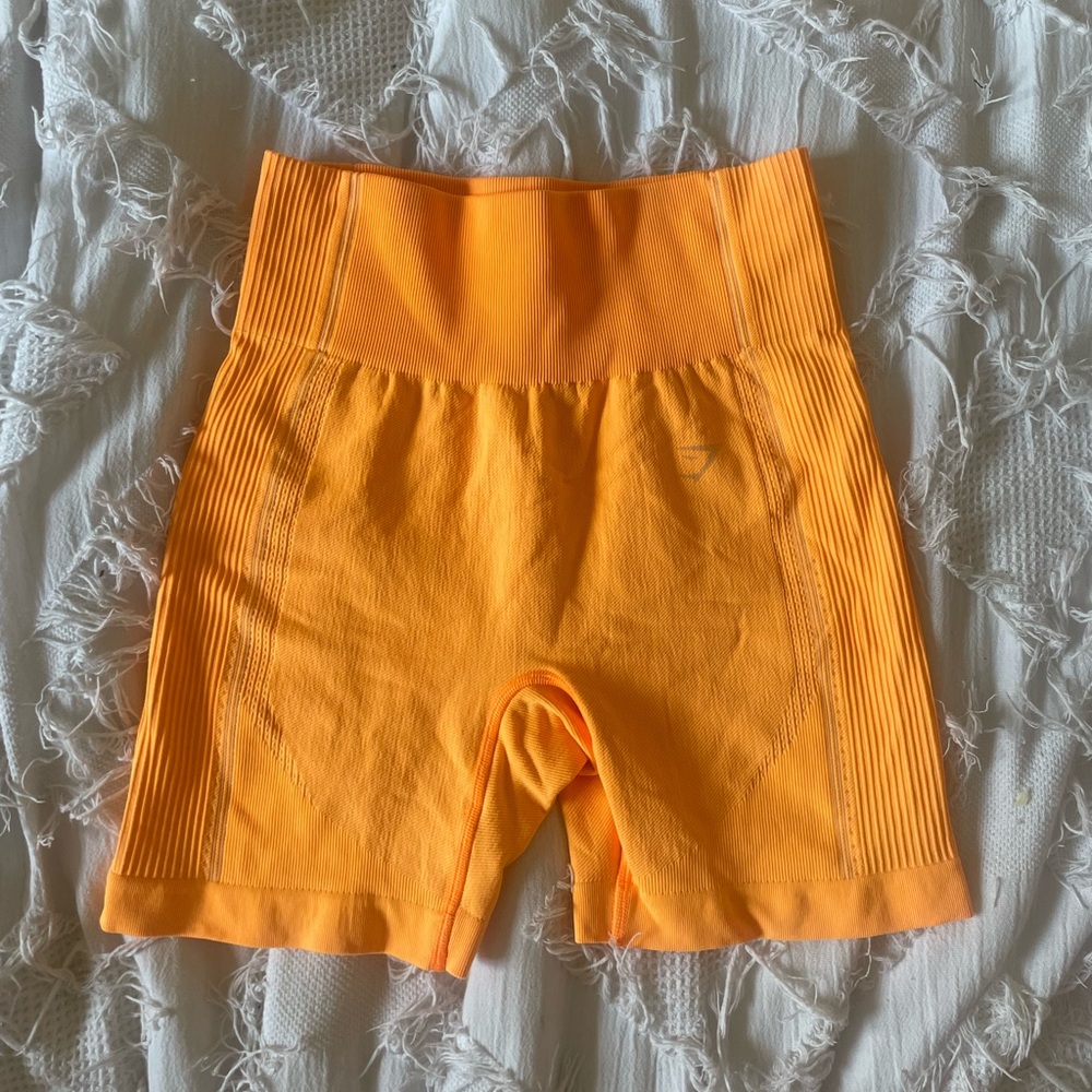 Gymshark Orange Seamless Shorts High-Waisted